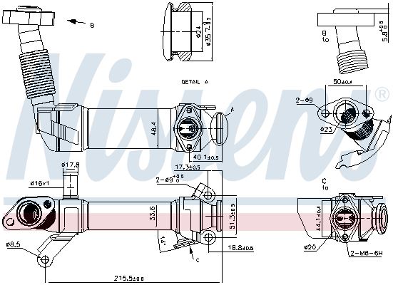 NISSENS 989281 — EGR RADYATÖRÜ M47N-M47N2-M57N-M57N2 - E46-E53-E60-E63-E70-E71-E83-E87-E90-E92-E93