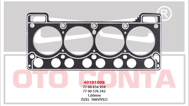 OTO CONTA 40101008 — SILINDIR KAPAK CONTASI OZEL TAKVIYELI LPGLI ARACLAR 1.40 mm RENAULT R12 1.3 810 842 845