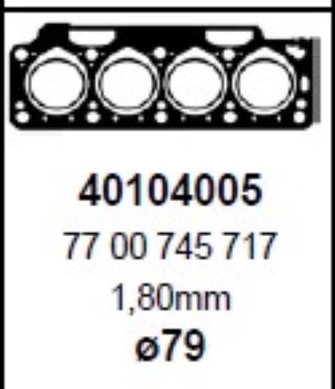 OTO CONTA 40104005 — SİLİNDİR KAPAK CONTASI 3 DELİK 1.85 mm RENAULT R9 DİZEL F8M 700 720 730