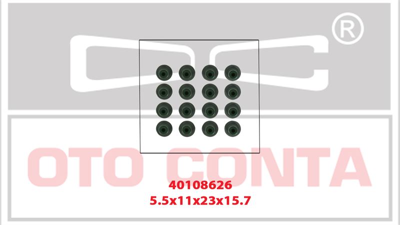 OTO CONTA 40108626 — SUBAP KECESI TAKIM 5.5 mm 16 ADET 5.5X11X23X15.7 mm RENAULT TWINGO CLIO KANGOO 1.2 D4D 700 720 D4F 702