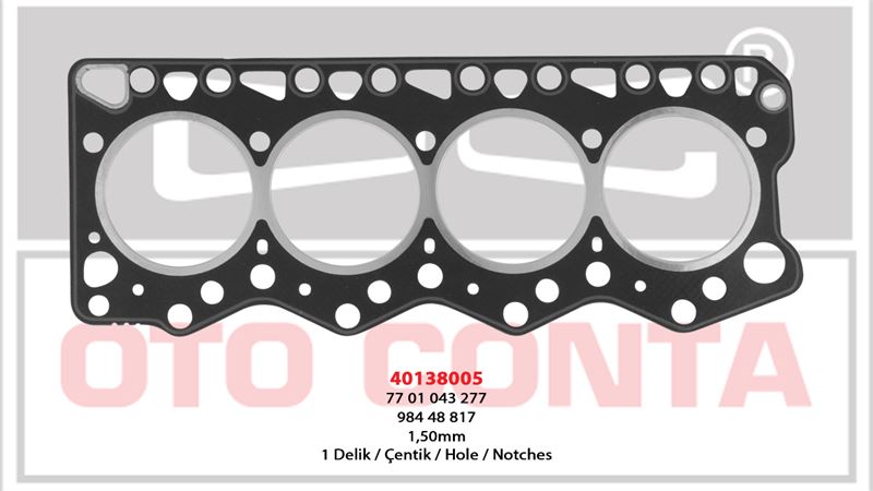 OTO CONTA 40138005 — SİLİNDİR KAPAK CONTASI 1.50 mm RENAULT MASTER FIAT DUCATO IVECO DAILY 2.5TD S9U 8140.27 8140.47