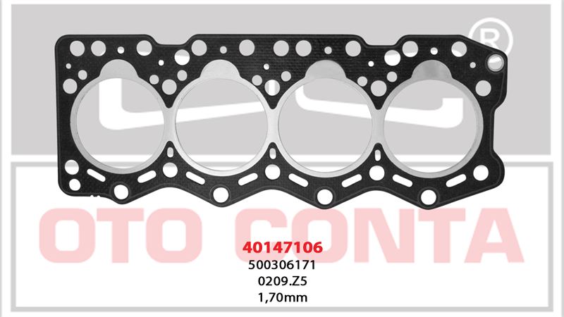 OTO CONTA 40147106 — SİLİNDİR KAPAK CONTASI 1 DELİK 1.70 mm PEUGEOT BOXER CITROEN JUMPER FIAT DUCATO EM 2.5 2.8 DÜZ 98 02