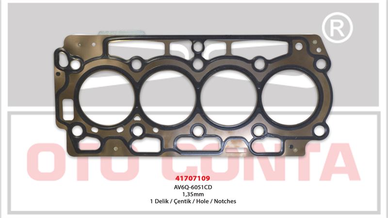 OTO CONTA 41707109 — SİLİNDİR KAPAK CONTASI FORD-PEUGEOT-CİTROEN-VOLVO-MAZDA-FİAT 12> 1.6 TDCİ EURO 5 1.35 mm 1 TIRNAK 1.6