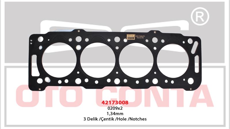OTO CONTA 42173008 — SİLİNDİR KAPAK CONTASI 3 DELİK ÇELİK MLS 1.34 mm PEUGEOT PARTNER EXPERT CITROEN BERLINGO JUMPY TOYOTA