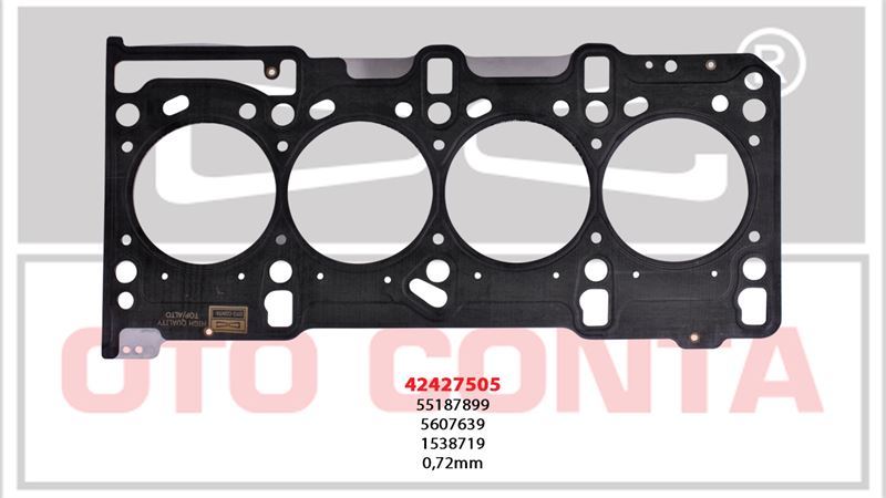 OTO CONTA 42427505 — SİLİNDİR KAPAK CONTASI 0 ÇENTİK 0.72 mm FIAT ALBEA DOBLO LINEA FIORINO 1.3 JTD EURO 4 5 OPEL ASTRA G H