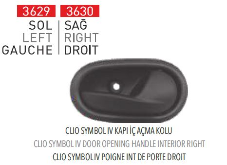 PLEKSAN 3630 — KAPI İÇ AÇMA KOLU SAĞ ( RENAULT SYMBOL IV 2013- )