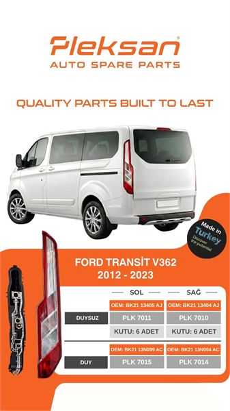 PLEKSAN 7010 — STOP LAMBA DUYSUZ SAĞ FORD TRANSIT V363 14-
