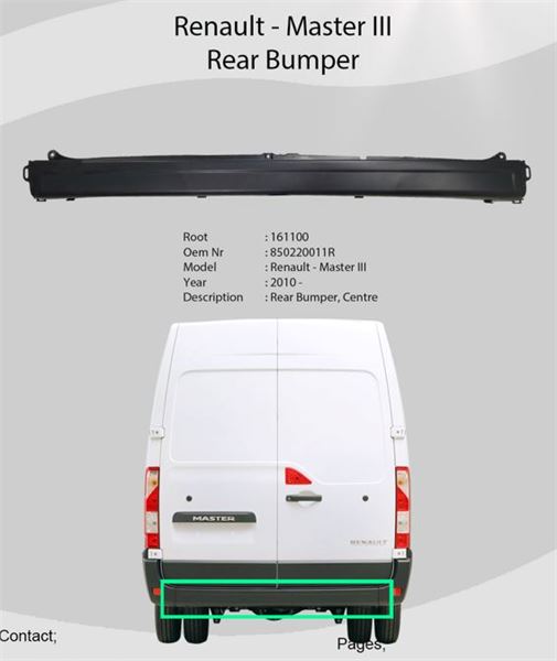 ROOT TRMK161100 — ARKA TAMPON ORTA PARÇA (RENAULT MASTER III 10- )