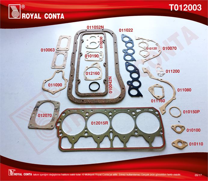 ROYAL T012003 — TAKIM CONTA LPG LI ( FIAT M131 1.6 )