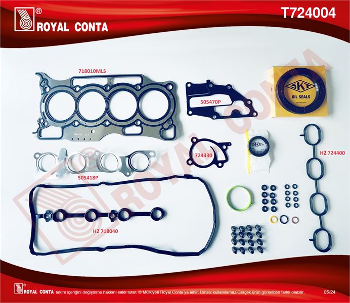 ROYAL T724004 — MOTOR CONTA TK. NISSAN JUKE 10-19 QASHQAI 10-13 1.6 HR16DE REINZ S. LASTİKLİ SKT KEÇELİ TAM TK. C.