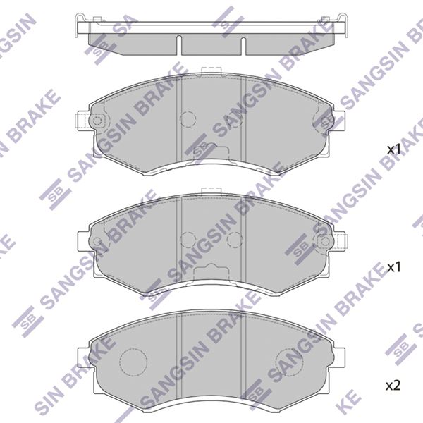 SANGSIN SP1048 — ÖN FREN BALATA HYUNDAI SONATA 1.8L 2.0L 88-96 / ELANTRA 1.6L 1.8L 2.0L 90-00 /NISSAN ALTIMA 2.0L CA20 A31