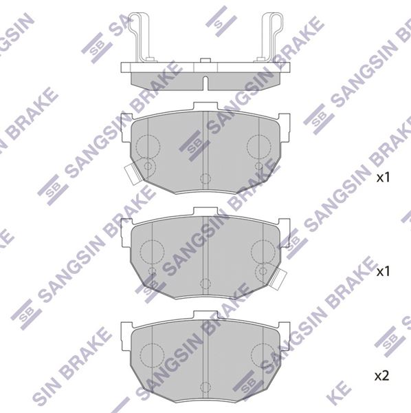 SANGSIN SP1062 — ARKA FREN BALATA HYUNDAI ELANTRA 1.6L G4ED 01-06 / COUPE 1.6L 96-02 / KIA CERATO 1.6L G4ED 04> 1.5L D4FA