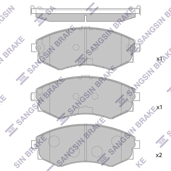 SANGSIN SP1065 — ÖN FREN BALATA HYUNDAI SONATA 1.8L 2.0L 88-96 / ELANTRA 1.6L 1.8L 2.0L 90-00 /NISSAN ALTIMA 2.0L CA2 0 A31