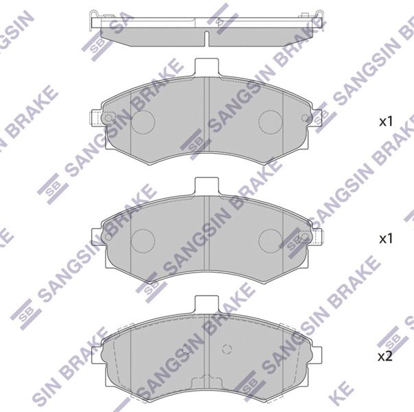 SANGSIN SP1152 — ÖN FREN BALATA HYUNDAI MATRIX 1.5L D4FA CRDi dizel 05> / ELANTRA 1.6L benzinli 01-03 - tepeli tip 137mm
