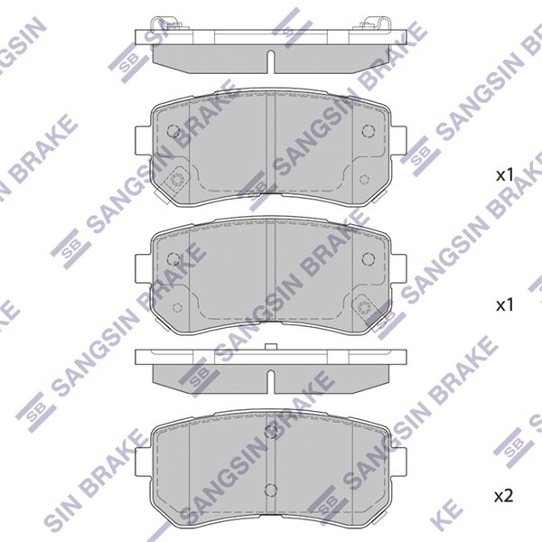 SANGSIN SP1187 — ARKA FREN BALATA HYUNDAI ACCENT ERA 1.4L G4EE 06-10 / İ30 1.4L 1.6L 08> / İX35 1.6L G4FD GDİ 11> / KIA CEED