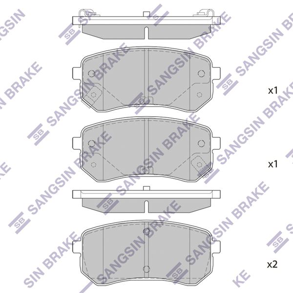 SANGSIN SP1189 — ARKA FREN BALATA HYUNDAI i10 1.0L 1.1L 08-13 / KIA PICANTO 1.0L 1.1L 05-11 - Aşınma ikaz soketli