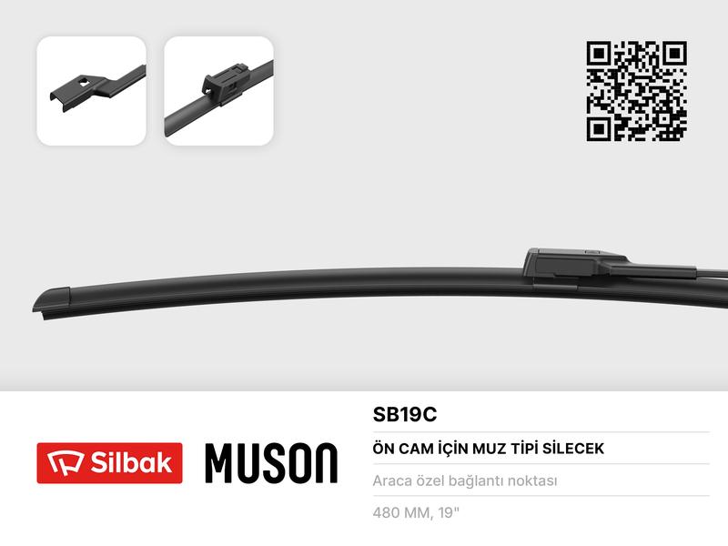 SILBAK SB19C — SILECEK SUPURGESI ARKA MUZ TIPI UNIVERSAL 5 KAPI ( 480MM ) MONDEO 07-