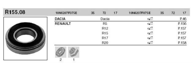 SNR 10Q30207A — AKS RULMANI SOL ( RENAULT R12 )
