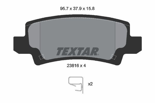 TEXTAR 2381601 — FREN BALATASI ARKA COROLLA 03-07 1.4-1.6 VVTI 3ZZFE-4ZZFE