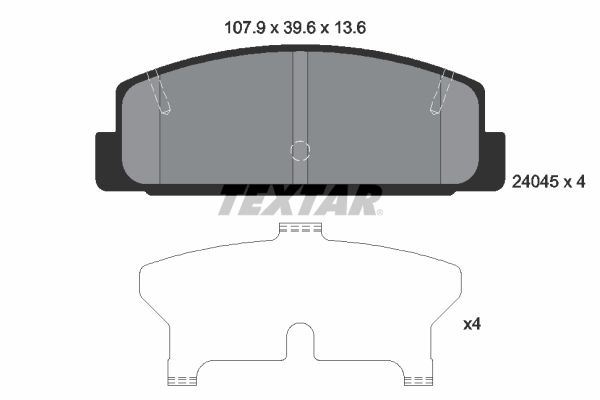 TEXTAR 2404501 — FREN BALATASI ARKA MAZDA 626 98-02 / MAZDA 6 02-12 / MAZDA 323 99-02