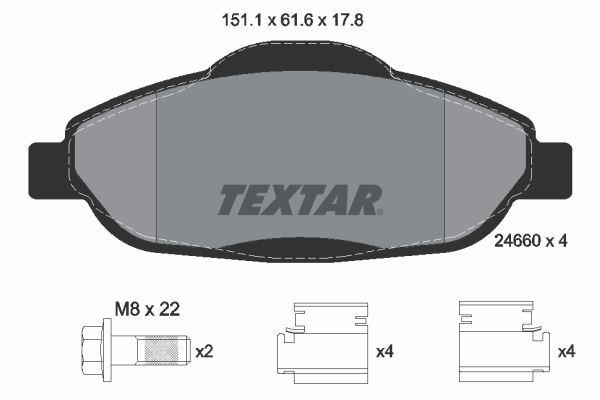 TEXTAR 2466001 — FREN BALATASI ON 308/3008 07-