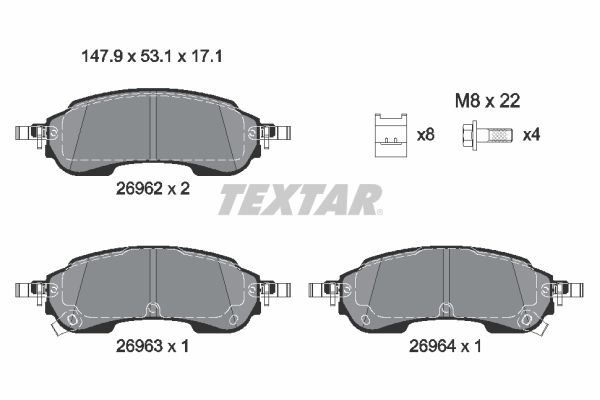 TEXTAR 2696201 — FREN BALATASI ARKA AMAROK-RANGER 22-