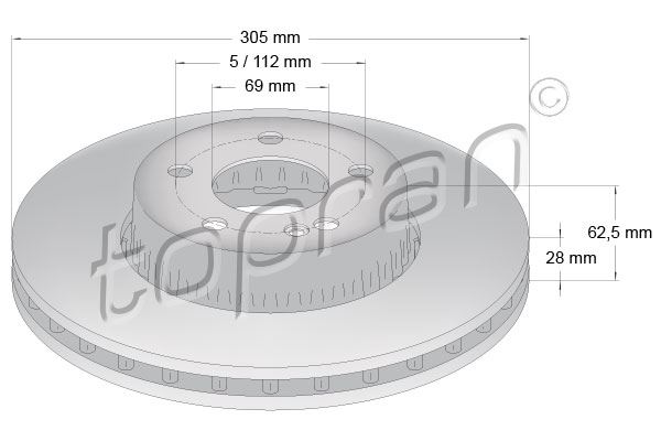 TOPRAN 631165001 — FREN DİSKİ ( MERCEDES W205/W213 ÖN AMG SPORT ) ZIMMERMANN