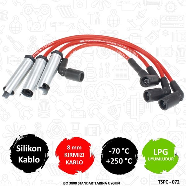 TORK C072 — PERFORMANS SİLİKON BUJİ KABLOSU ( CHEVROLET KALOS 1.4 8V 05- )