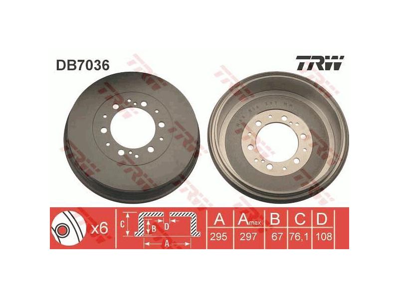 TRW DB7036 — ARKA FREN KAMPANASI TOYOTA HILUX VIGO 2.5L 3.0L 2KDFTV 1KDFTV KUN25 KUN26 KUN35 05-15 / REVO 2.4L 2G DFTV