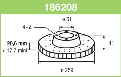 VALEO 186208 — FREN DİSKİ ÖN ORTA HAVA KANALLI CLIO II KANGOO II LOGAN R19 1.8 MEGANE I MCV SYMBOL SANDERO THALIA