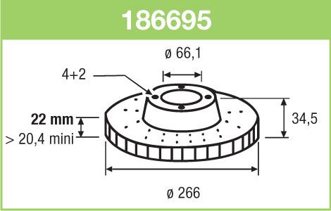 VALEO 186695 — FREN DİSKİ ÖN HAVALI 266 MM OPEL CORSA F CROSSLAND CITROEN BERLINGO C-ELYSEE C2 C3 AIRCROSS C4 C5 XSARA