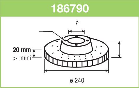 VALEO 186790 — FREN DİSKİ ÖN HAVALI 240 MM ( OPEL CORSA C 1.0 1.2 1.7DI 00 )