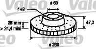 VALEO 186829 — FREN DİSKİ ÖN HAVALI (280-4)-(HYUNDAI ELANTRA 04/06/SONATA 01/04/KIA MAGENTIS 00/05 )