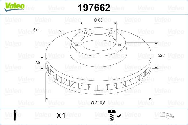 VALEO 197662 — ÖN FREN DİSKİ-320X30 5×112 (AUDI A4 08-16 A5 08-17 A6 11-18 Q5 09-17)