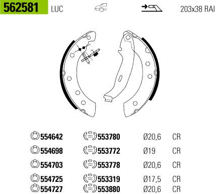 VALEO 562581 — KAMPANA BALATA ( RENAULT CLIO 1.5DCI / PEUGEOT 306 / CITROEN SAXO / DACIA LOGAN )
