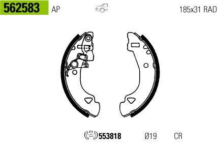 VALEO 562583 — KAMPANA BALATA ( FIAT UNO 45 50 60 70 PANDA 87-)