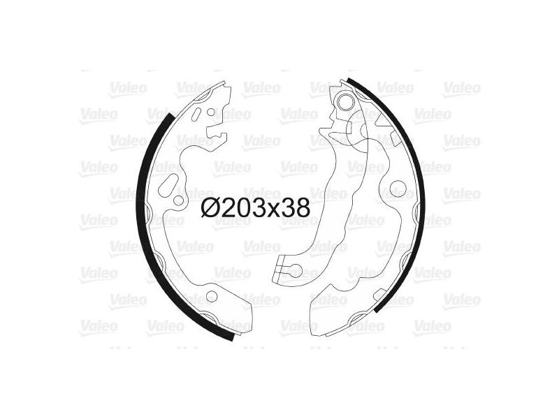 VALEO 562648 — PABUÇLU BALATA (203X38 MM) FORD FOCUS I 1.4 16V 1.6 16V 1.8 16V 98-04