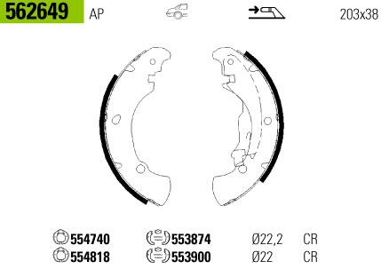 VALEO 562649 — ARKA KAMPANA BALATA ( FIAT BRAVA BRAVO MAREA )