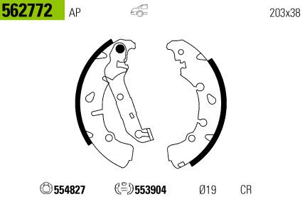 VALEO 562772 — PABUÇ BALATA ARKA FORD FIESTA 1.3, 1.4 TDCI, 1.4 16V 02 -, FUSION 1.4, 1.6, 1.4 TDCI 02 -, PUMA 1.7 05 -