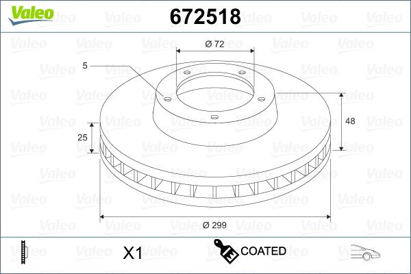 VALEO 672518 — FREN DİSK ÖN MAZDA 6 2.2 CD