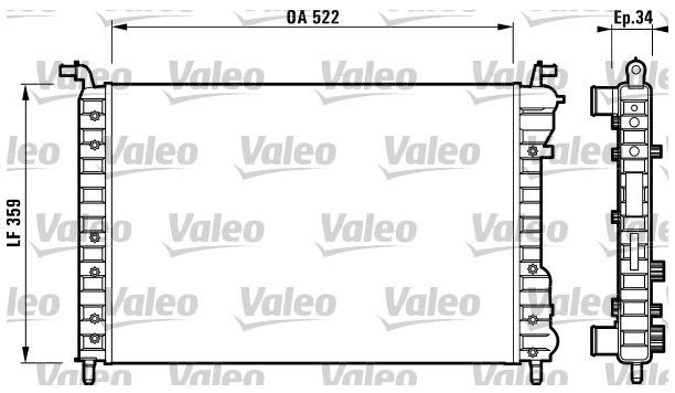VALEO 732006 — SU RADYATÖRÜ (FIAT ALBEA PALIO 1.2 1.4 96-09)
