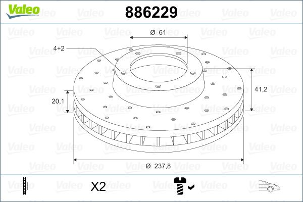 VALEO 886229 — FREN DİSKİ ÖN KÜÇÜK HAVALI KANALLI CLIO II KANGOO II LOGAN R19 R21 MANAGER SYMBOL THALIA