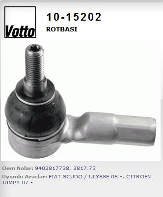 VOTTO 1015202 — ROTBASI ( CITROEN JUMPY / C8 / FIAT SCUDO / ULYSSE / PEUGEOT 806 / EXPERT 07-- )