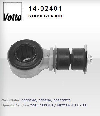 VOTTO 1402401 — STABILIZER ROT ÖN 22mm ( OPEL ASTRA F / VECTRA B / VECTRA A )