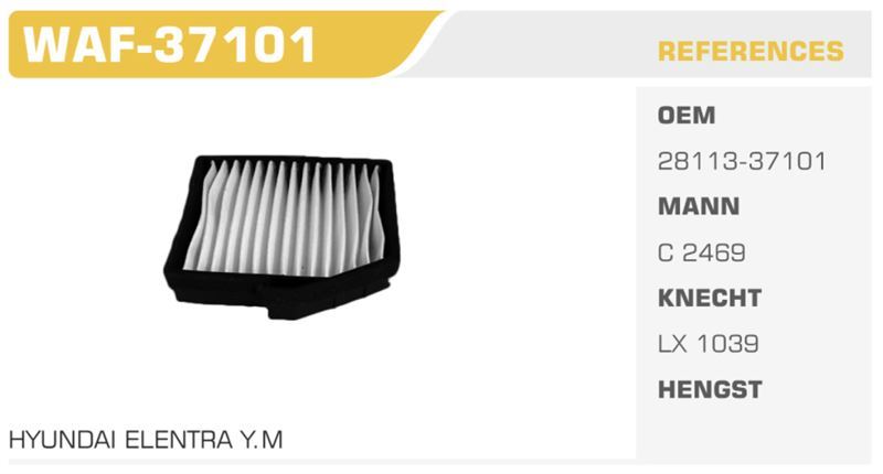 WINKEL WAF37101 — HAVA FİLTRESİ SONATA 98>04 Koli: 20 Ad.