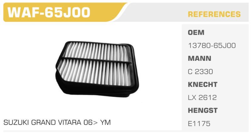 WINKEL WAF65J00 — HAVA FİLTRESİ GRAND VITARA 06-11 2.0 140HP Koli: 20 Ad.