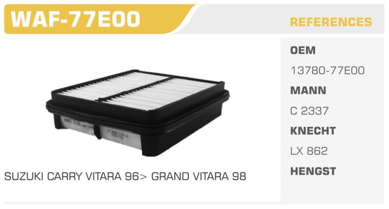 WINKEL WAF77E00 — HAVA FİLTRESİ GRAND VITARA 98-05 1.6 2.0 Koli: 20 Ad.