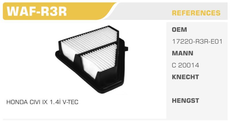 WINKEL WAFR3R — HAVA FİLTRESİ CIVIC IX 12> 1.4i VTEC Koli: 20 Ad.