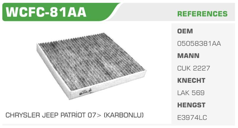 WINKEL WCFC81AA — POLEN FİLTRESİ FREEMONT 11> Koli: 20 Ad.