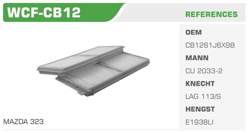 WINKEL WCFCB12 — POLEN FİLTRESİ 323 98> Koli: 20 Ad.